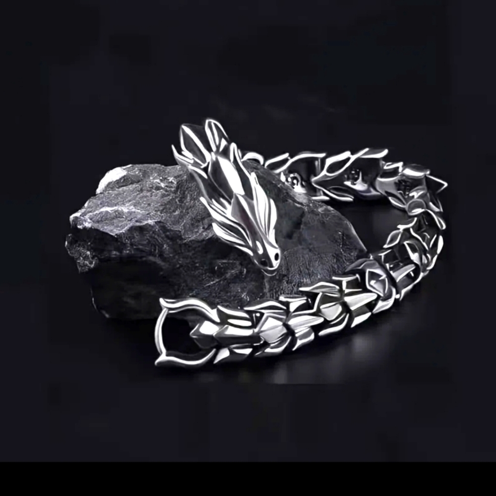 Sterling Silver Plated Dragon Bracelet